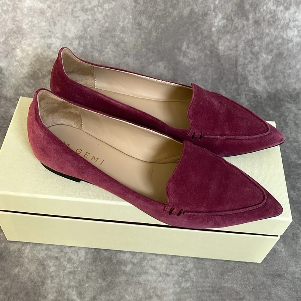 M.Gemi The Stellato Sacchetto -Suede Leather Flats in Chianti - Size 7.5 US - Picture 1 of 11